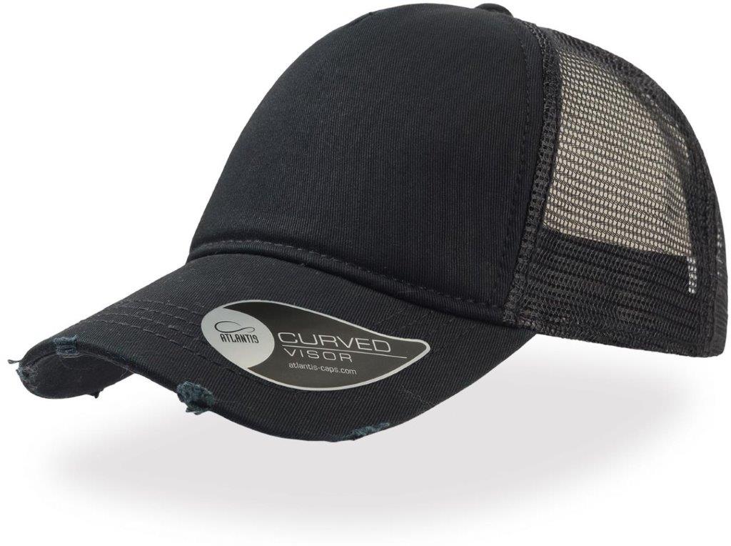 Atlantis Rapper Destroyed 5 Panel Weathered Trucker Cap