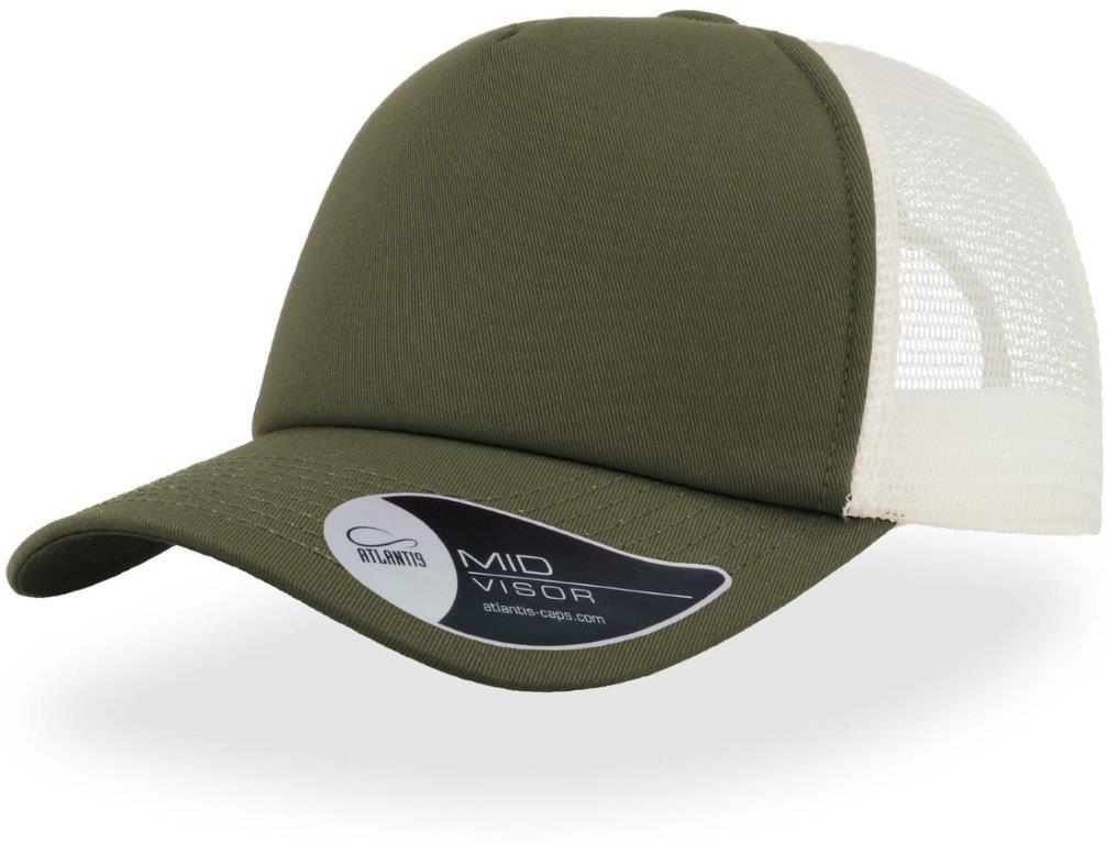 Atlantis Record Mid Visor 5 Panel Trucker Cap