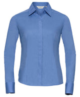 Women's long sleeve polycotton easycare fitted poplin shirt