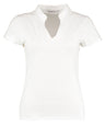Women's corporate short-sleeved top v-neck mandarin collar (regular fit)