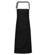 District waxed-look denim bib apron