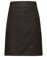 Division waxed-look denim waist apron
