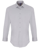 Stretch fit cotton poplin long sleeve shirt