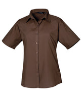 Women's short sleeve poplin blouse