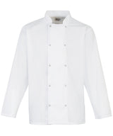 Studded front long sleeve chef's jacket