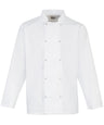 Studded front long sleeve chef's jacket