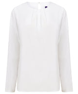 Women's pleat front long sleeve blouse