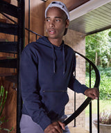 Regular fit piqué hoodie with zipped pocket