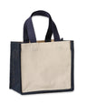 Jute canvas panel shopper