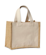 Jute canvas panel shopper