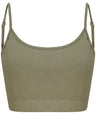 Women's sustainable fashion cropped cami top with adjustable straps